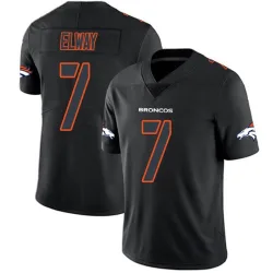 Men's John Elway Denver Broncos No.7 Limited Jersey - Black Impact