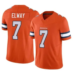 Men's John Elway Denver Broncos No.7 Limited Vapor F.U.S.E. Jersey - Orange