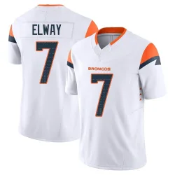 Men's John Elway Denver Broncos No.7 Limited Vapor F.U.S.E. Jersey - White