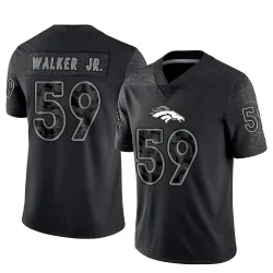 Men's Johnny Walker Jr. Denver Broncos No.59 Limited Reflective Jersey - Black