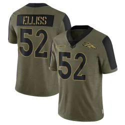 Men's Jonah Elliss Denver Broncos No.52 Limited 2021 Salute To Service Jersey - Olive