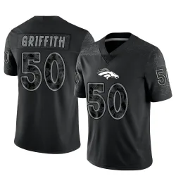 Men's Jonas Griffith Denver Broncos No.50 Limited Reflective Jersey - Black