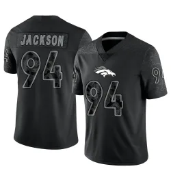 Men's Jordan Jackson Denver Broncos No.94 Limited Reflective Jersey - Black