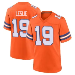 Men's Jordan Leslie Denver Broncos No.19 Game Alternate Mile High Collection 1977 Throwback Jersey - Orange