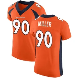 Men's Jordan Miller Denver Broncos No.90 Elite Team Color Vapor Untouchable Jersey - Orange