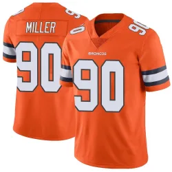 Men's Jordan Miller Denver Broncos No.90 Limited Color Rush Vapor Untouchable Jersey - Orange