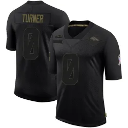 Men's Jordan Turner Denver Broncos No.0 Limited 2020 Salute To Service Jersey - Black