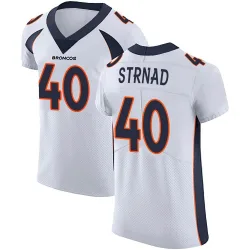 Men's Justin Strnad Denver Broncos No.40 Elite Vapor Untouchable Jersey - White