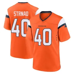 Men's Justin Strnad Denver Broncos No.40 Game Jersey - Orange