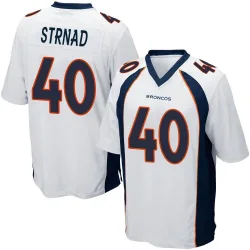 Men's Justin Strnad Denver Broncos No.40 Game Jersey - White