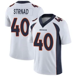 Men's Justin Strnad Denver Broncos No.40 Limited Vapor Untouchable Jersey - White