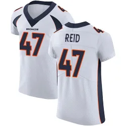 Men's Karene Reid Denver Broncos No.47 Elite Vapor Untouchable Jersey - White