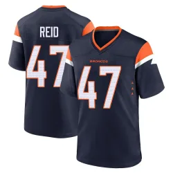 Men's Karene Reid Denver Broncos No.47 Game Alternate Jersey - Navy