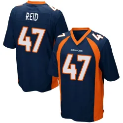 Men's Karene Reid Denver Broncos No.47 Game Alternate Jersey - Navy Blue