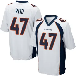 Men's Karene Reid Denver Broncos No.47 Game Jersey - White
