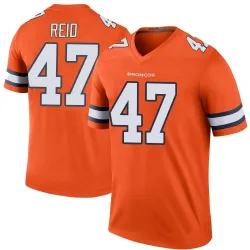 Men's Karene Reid Denver Broncos No.47 Legend Color Rush Jersey - Orange
