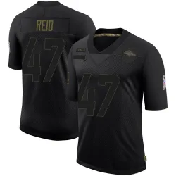 Men's Karene Reid Denver Broncos No.47 Limited 2020 Salute To Service Jersey - Black