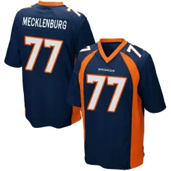 Men's Karl Mecklenburg Denver Broncos No.77 Game Alternate Jersey - Navy Blue