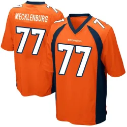 Men's Karl Mecklenburg Denver Broncos No.77 Game Team Color Jersey - Orange