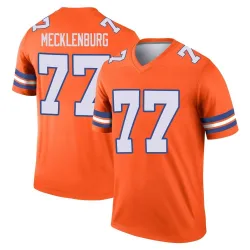 Men's Karl Mecklenburg Denver Broncos No.77 Legend Alternate Mile High Collection 1977 Throwback Jersey - Orange