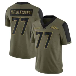 Men's Karl Mecklenburg Denver Broncos No.77 Limited 2021 Salute To Service Jersey - Olive