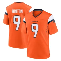 Men's Kendall Hinton Denver Broncos No.9 Game Jersey - Orange