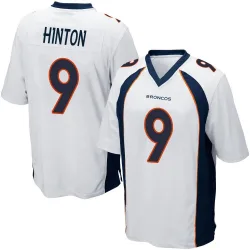 Men's Kendall Hinton Denver Broncos No.9 Game Jersey - White