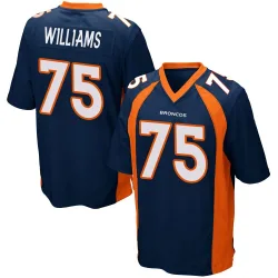 Men's Kristian Williams Denver Broncos No.75 Game Alternate Jersey - Navy Blue