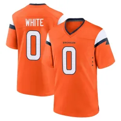 Men's Kyrese White Denver Broncos No.0 Game Jersey - Orange