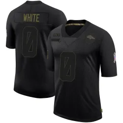 Men's Kyrese White Denver Broncos No.0 Limited 2020 Salute To Service Jersey - Black