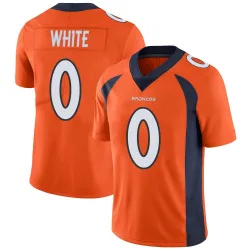 Men's Kyrese White Denver Broncos No.0 Limited Team Color Vapor Untouchable Jersey - Orange