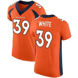 Men's Kyrese White Denver Broncos No.39 Elite Team Color Vapor Untouchable Jersey - Orange