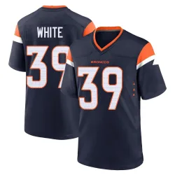 Men's Kyrese White Denver Broncos No.39 Game Alternate Jersey - Navy