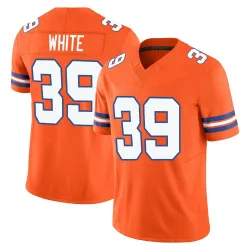 Men's Kyrese White Denver Broncos No.39 Limited Alternate Vapor F.U.S.E. Mile High Collection 1977 Throwback Jersey - Orange
