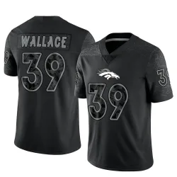 Men's Levi Wallace Denver Broncos No.39 Limited Reflective Jersey - Black