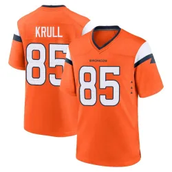 Men's Lucas Krull Denver Broncos No.85 Game Jersey - Orange