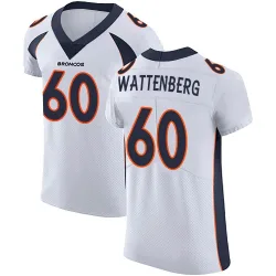 Men's Luke Wattenberg Denver Broncos No.60 Elite Vapor Untouchable Jersey - White