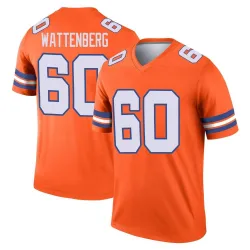 Men's Luke Wattenberg Denver Broncos No.60 Legend Alternate Mile High Collection 1977 Throwback Jersey - Orange
