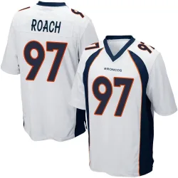 Men's Malcolm Roach Denver Broncos No.97 Game Jersey - White