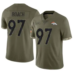 Men's Malcolm Roach Denver Broncos No.97 Limited 2022 Salute To Service Jersey - Olive