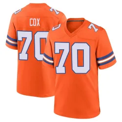 Men's Marques Cox Denver Broncos No.70 Game Alternate Mile High Collection 1977 Throwback Jersey - Orange