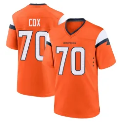 Men's Marques Cox Denver Broncos No.70 Game Jersey - Orange