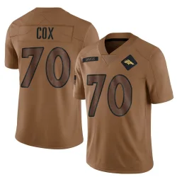 Men's Marques Cox Denver Broncos No.70 Limited 2023 Salute To Service Jersey - Brown