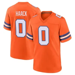 Men's Matt Haack Denver Broncos No.0 Game Alternate Mile High Collection 1977 Throwback Jersey - Orange
