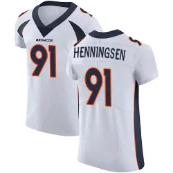 Men's Matt Henningsen Denver Broncos No.91 Elite Vapor Untouchable Jersey - White