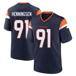 Men's Matt Henningsen Denver Broncos No.91 Game Alternate Jersey - Navy