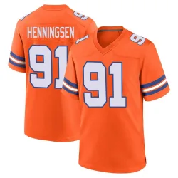 Men's Matt Henningsen Denver Broncos No.91 Game Alternate Mile High Collection 1977 Throwback Jersey - Orange
