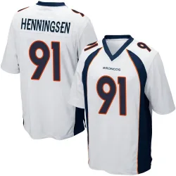 Men's Matt Henningsen Denver Broncos No.91 Game Jersey - White