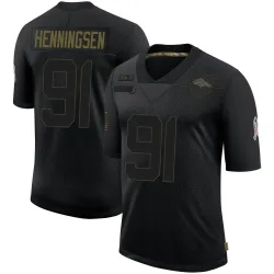 Men's Matt Henningsen Denver Broncos No.91 Limited 2020 Salute To Service Jersey - Black