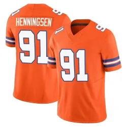 Men's Matt Henningsen Denver Broncos No.91 Limited Alternate Vapor F.U.S.E. Mile High Collection 1977 Throwback Jersey - Orange
